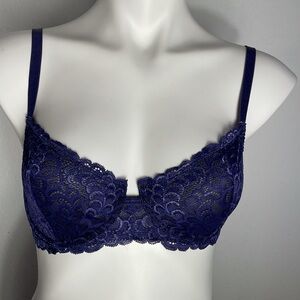 Bezler underwire demi cup lace bra 32D